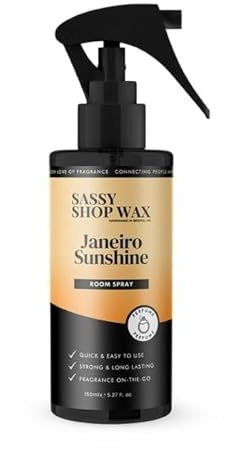 Sassy Shop Wax - Room Spray, Brazilian Sunshine - With Pistachio, Almond & Jasmine on a base of Salted Caramel & Vanilla - Strong & Long Lasting Fragrance, Vegan Friendly – 150ml