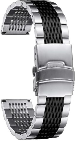 BINLUN Edelstahl Uhrenarmband 18mm 19mm 20mm 21mm 22mm 24mm Mesh Metall Uhrenarmband für Damen Herren Ersatz Armband Metallarmband Klassisch Poliert Edelstahlarmband in 5 Farben
