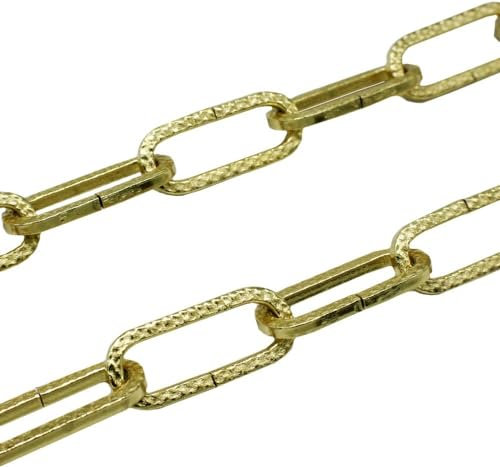 10m Eisenkette Gold gehämmert ø 3mm strukturiert Kette Ringkette Leuchtenkette Tragkraft 5 kg