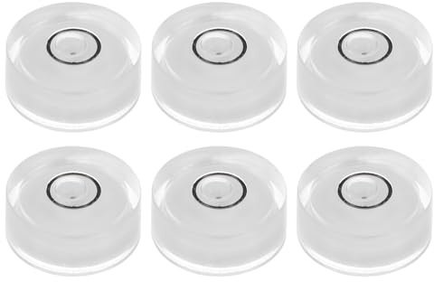 QUARKZMAN 6 Piezas Nivel de Burbuja Redonda de 15x6 mm Mini Nivel de Ojo de Buey Espiritual Circular para Nivelar Trípode de Cámara, Telescopio de Taller, Marco de Imágenes, Blanco