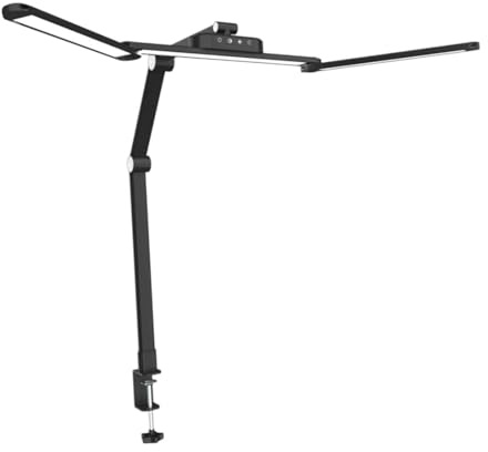 JISADER Lampada da scrivania a LED con morsetto Lampada da lettura Moderna, dimmerabile e temperabile, Lampada da tavolo Luce da scrivania per banco da lavoro