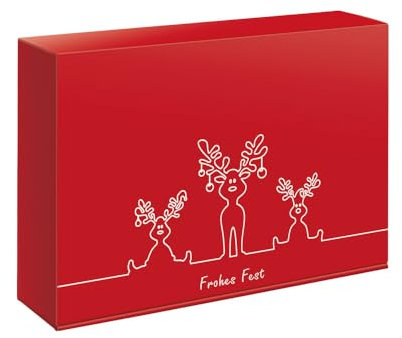 3er Weinkarton Rentier Trio quer 36 x 25 x 9,5 cm - Weihnachten, 25 Stück