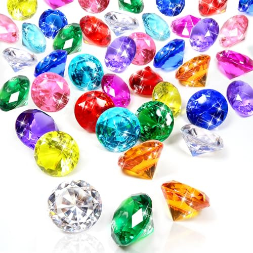 TOAOB 100 Stück Deko Diamanten Bunte Groß 20 mm Farbsteine Acryl Kristalle | Diamantkristalle Dekosteine Tischdeko Diamanten Streudeko für Vasen Tischdeko Mitgebsel Hochzeit