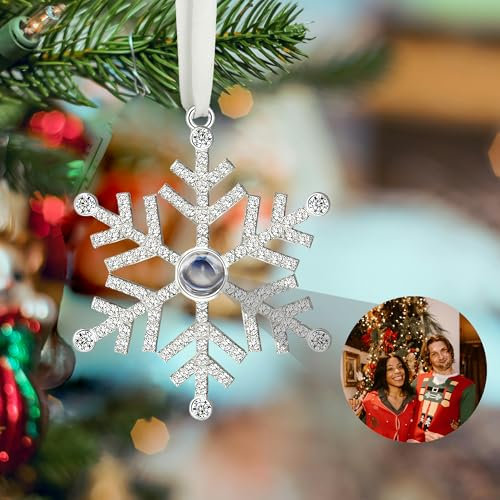 Personalisierter Fotoschmuck für den Weihnachtsbaum, individueller Projektions-Tropfenanhänger mit Bild im Inneren, hängende Heimdekoration für die Weihnachtsfeier, Home Decor Weihnchten
