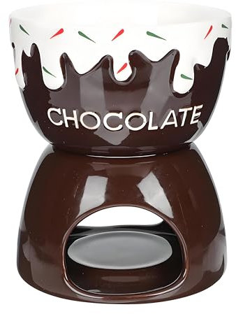 enxingo Chocolate Fondue Mug Set, Fondue Set für Schokolade Und Käse, Schokoladen-Fondue-Becher-Set für Butter, Käse, Schokolade (Braun)