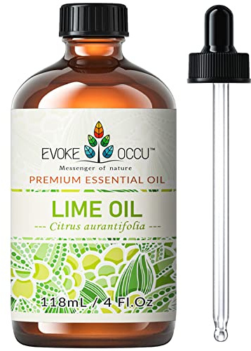 EVOKE OCCU Aceite Esencial de Lima para Fragancias DIY y Cuidado de la Piel | Aroma cítrico refrescante para jabón, spray, cuidado y perfumes - 118ml / 4 fl oz