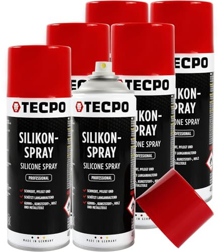 TECPO Spray de silicona lubricante, lubricante, lubricante, espray protector, producto de cuidado (6 x 400 ml)