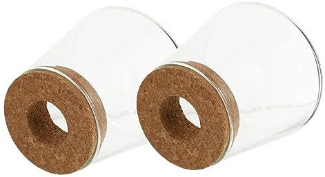 TOPPERFUN 2stücke Hydroponische Glasvase Stilvolle Glasplanter Für Pflanzen Wasserpflanzen Behälter Für Home Office Modernes Design Mit Holzsockel Für Blumenarrangements Und