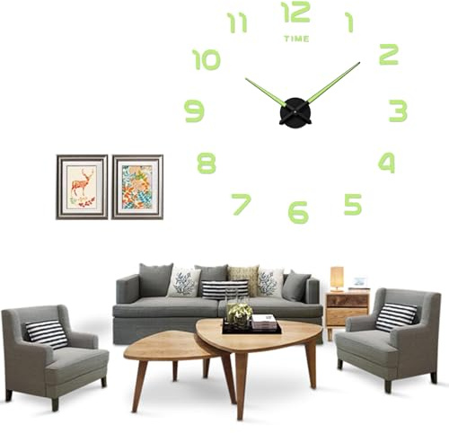Yolistar LED 3D Wanduhr, Leuchtende DIY Acryl Wanduhr, Geräuschlos, Modern | LED 3D Wanduhr mit leuchtenden Zahlen, geräuschloses Quarzwerk, DIY Acryl Design für moderne Wanddekoration