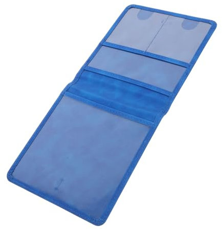 WEKADRIN Car Insurance and Registration Holder Blue Pu Leather Vehicle Essential Paperwork Box Organizer Wallet Case for Insurance Card Driver License Paperwork