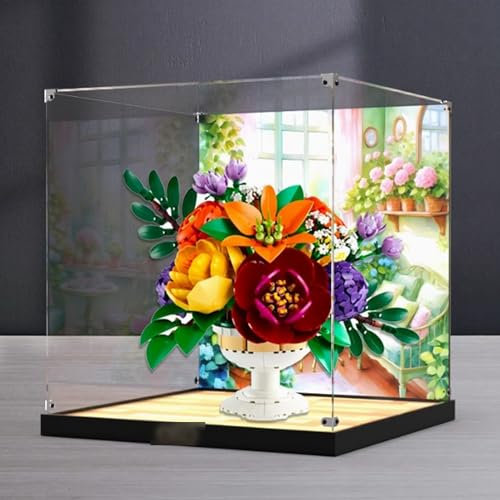 Acrylic Display case, Compatible with Lego 10345 Secret Flowerbed Display Box kit, Transparent Dustproof Protection Collection Organizer Storage Cabinet (Box Only)
