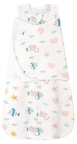 SIMYJOY Baby Schlafsäcke Neugeborene,Pucksack Baby Wearable Wickeldecke & Swaddle Transition,3-fach Verstellbarer Babyschlafsack mit 100% Baumwolle