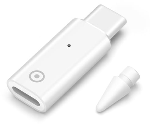 HAUXGOGO Adattatore da USB-C a Lightning per Apple Pencil di Prima Generazione, Punta di Ricambio iPencil 1st, Adattatore di ricarica Pencil di tipo C con Lightning