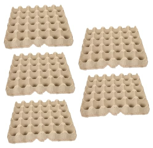 iplusmile Portauova in Polpa di Carta Beige Resistente dal Design Compatto, Scatola Porta 30 Uova per Uso Domestico e Trasporto Sicuro