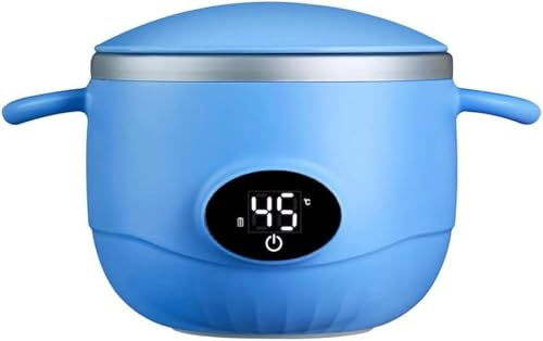 Générique Bol Bebe Chauffe Petit Pot Nomade en Acier Inoxydable 316 – Pot Bebe Repas à Température Constante 45℃, Rechargeable USB, Portable, Étanche, 500ml(Bleu)