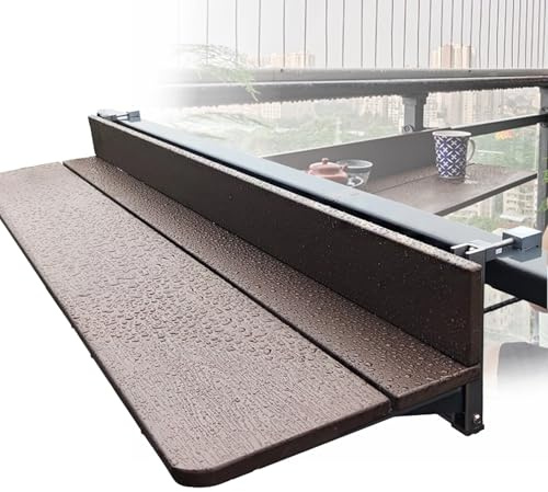 Tavolo da balcone pieghevole da parete con ripiani retrattili, tavolo compatto salvaspazio (99,8 x 26,9 cm), ideale per piccoli balconi e uso esterno