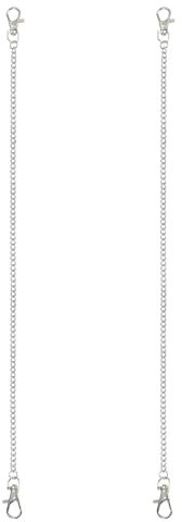 PATIKIL 2 Piezas Cadenas Colgantes Con Mosquetón 50cm Soporte Para Comederos De Aves Macetas Faroles Campanas De Viento Pizarras Y Decoraciones Plateado