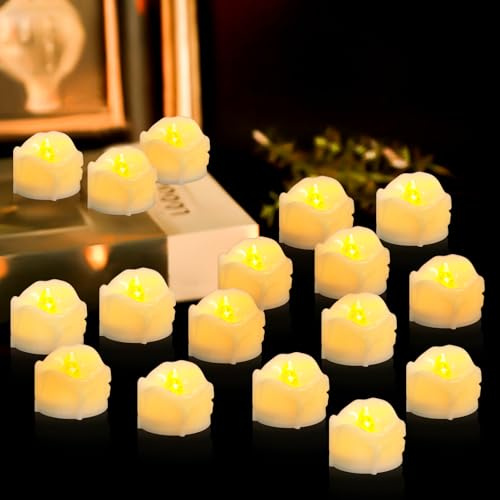 BORDEAG Bougies LED chauffe-plats, lot de 24 bougies sans flamme, Crystal Candle Light sans flamme, bougies LED, bougies pour mariages, décoration de Noël, Halloween (3)