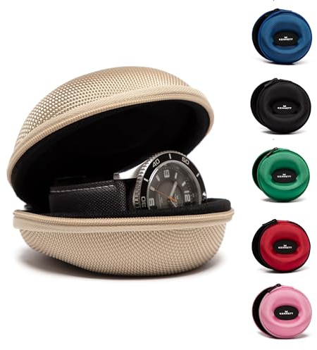 Kennett Single Watch Travel Case – Durable, Impact-Resistant & Water-Resistant Watch Storage Case for Men & Women (Gold)