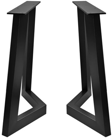 DJCYGG 2er-Set Schwerlast Metall Tischbeine, Industrielle Tischkufen Verstellbar Tischgestell Tischfüße für DIY Couchtisch,Sitzbank,Esstisch,Schreibtisch,mit Schrauben,Schwarz (80x72cm)