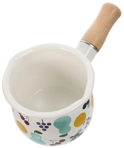 Pentolino Latte Induzione Pentola for latte smaltata, piccola padella for salsa, viola, pentola da cucina antiaderente, design compatto, pratico, manico lungo