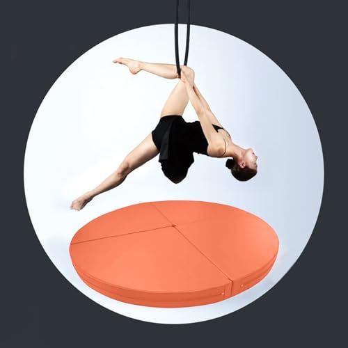 Sicherheitsmatte für Lyra-Hoop-Reifen aus Metall, verdickte Sicherheitsmatte für Aerial Yoga/Pole Dance, faltbare Fitnessmatte für Erwachsene und Kinder (Schwarz, 150 cm x 5 cm (59 x 2)) (Orang