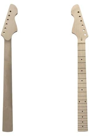 Yinfente Reverse-E-Gitarrenhals, 22 Bünde, 64,8 cm, Ahorn-Griffbrett, Punkt-Inlay, zum Anschrauben, linkshändig, Gitarrenhals-Ersatz, unlackiert