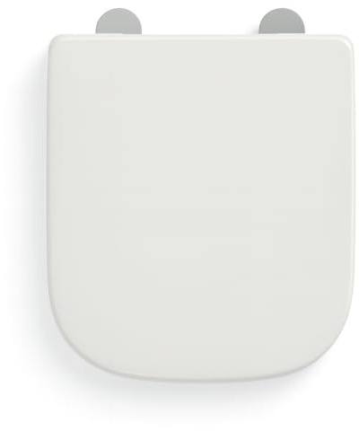 Armitage Shanks Edit D Shaped Rounded/Curved Toilet Seat with Soft Close and Quick Release for Easy Cleaning (44.5 x 36.5 x 4cm) S078401