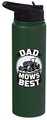 Dad Mows Best Lawn Riding Mower Stainless Steel Insulated Water Bottle