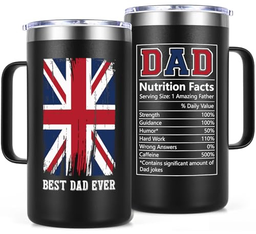 Livole Dad Gifts for Fathers Day, Birthday, Best Dad Ever Mug, Gifts for Dads, Daddy, 20oz 600ml Stainless Steel Mug