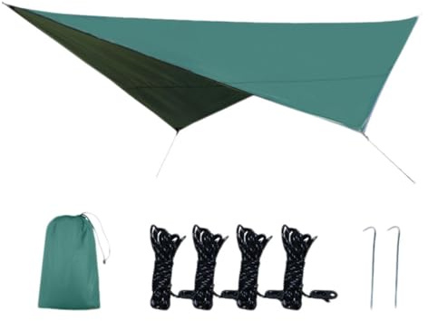 OSALADI Vela Ombreggiante Verde Oxford e Resistente al Vento Protezione UV Facile da Piegare per Campeggio e Picnic All'aperto