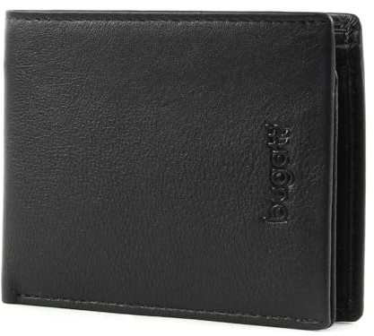 bugatti Vertice Geldbörse Herren Leder 6CC – Portemonnaie Herren Querformat Schwarz – Geldbeutel Portmonee Wallet Brieftasche Männer Portmonaise