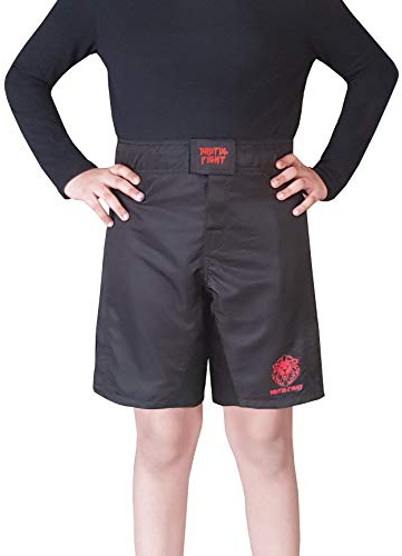 Brutul Fight Kids MMA Mixed Martial Art Shorts BJJ Training Muay Thai (12) Black