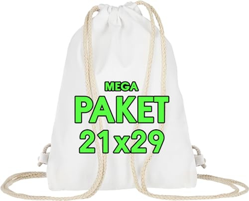 ELES VIDA Baumwollbeutel für Kinder 21x29 cm - 10 oder 25 Stück zum Bemalen & Gestalten - Beutel OEKO-TEX® geprüft kleine Sportbeutel - Festival Party Beutel, Jutebeutel Stoffbeutel