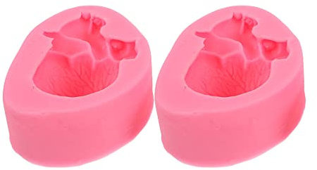 2 Pz Stampo Per Dolci in Silicone Cuore Di Halloween Portachiavi Di Halloween Per Candele a Cuore 3d Cuore Anatomico Cottura 3d Torta Gel Di Silice Caramella Fondente