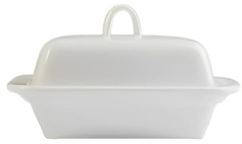 Acense Ceramic Butter Dish Classic White, Multi-Purpose, Microwave, Durable, Stain-Resistant