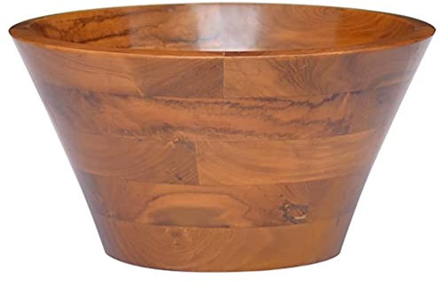Canditree Lavabo Round en Bois de Teck Massif, Vasque à Poser Salle de Bain, Lave-mains Salle D'eau Toilettes