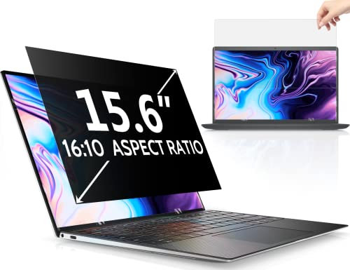 Peslv 15.6 Inch Laptop Privacy Screen Compatible with Lenovo Hp Dell Acer Asus Thinkpad Envy Xps Computer 16:10 Aspect, Removable Anti Glare Blue Light Filter Protector, 15 Monitor Security Shield