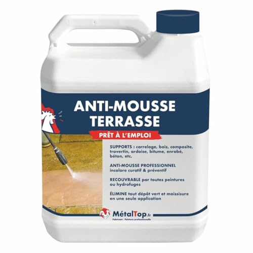 Metaltop Antimousse Terrasse - 20 L Pour terrasse, béton, ciment et tout autre type de sol.