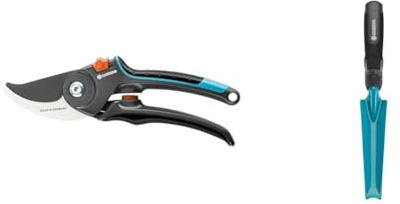 Gardena Gartenschere B/M: Pflanzenschonende Baumschere mit Bypass Schneide & Unkrautstecher: Ideales Gartenwerkzeug zum effektiven Entfernen von Unkraut, mit ergonomischem Griff,Arbeitslänge 14,5 cm