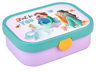 Mepal - Lunchbox Campus - Bento Lunchbox für Kinder - Brotdose mit Bento-Fach & Gabel - Meal Prep Box mit Clip-Verschluss - BPA-frei & Spülmaschinenfest - 750 ml - Disney Princess