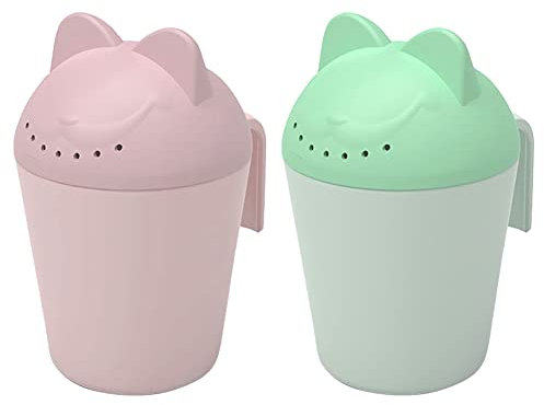 Katutude Baby Haarwaschbecher, 2 Stück Cartoon Bad Spülbecher Shampoo Spüler Krug Becher Dusche Badewanne Wasserfall Spielzeug, Kinder Baden Flusher Cup Schutz Augenspülbecher