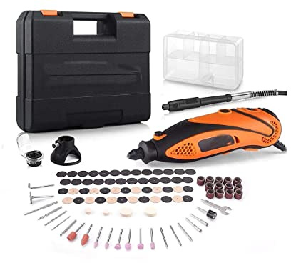 Rotary Tool Kit with Upgraded MultiPro Keyless Chuck, Versatile Accessories