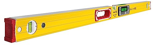 STABILA Elektronik-Wasserwaage TECH 196 DL - digitale Wasserwaage wasser- und staubdicht nach IP 67, 2 Digital-Displays, kalibrationsfrei mit Tasche, 122 cm