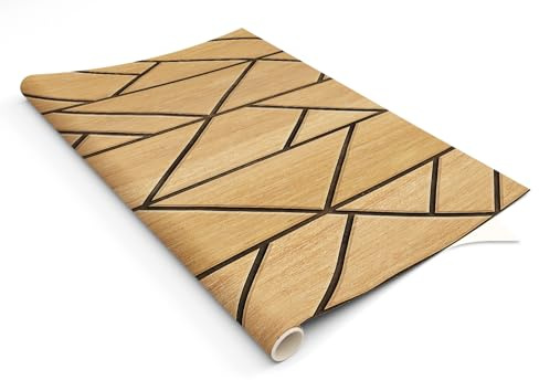 HUBDECO - Klebefolie für Möbel - Dekor Möbelfolie Holzoptik - Folie für Möbel - Möbelfolie Selbstklebend - Holzmaserung Tapete - Klebefolie Küchenfronten - Matt - 120x60 cm - Modell 5