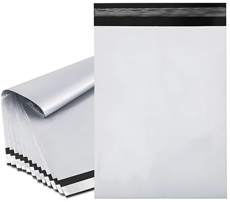 LEDSone Versandtaschen, Versandverpackungsbeutel, Polyethylen, Versandtaschen, flexible Pakettaschen mit selbstklebendem Verschluss, leicht (Weiß, 100 pack)
