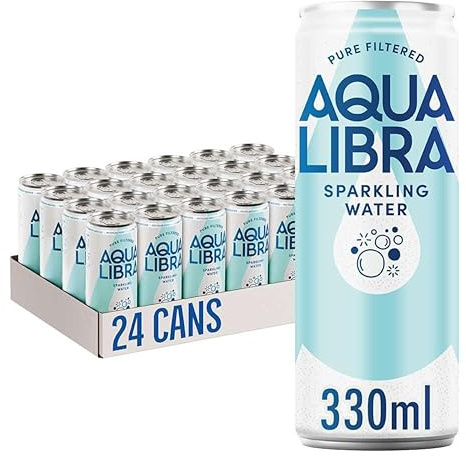 Aqua Libra Sparkling Water, 330 ml Pack of 24 | Sparkling water with NO sugar, NO sweeteners and NO artificial flavours