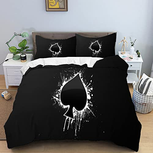 SJSXWQN Housse de Couette 200x200 cm Adulte Piques Parure de Lit 2 Personnes avec Fermeture Éclair Doux Respirant Microfibre Housse de Couette et 2 Taie d'oreiller 65x65 cm