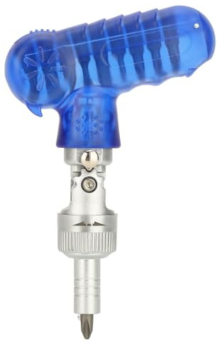 10 in 1 Household Portable T Shaped Ratchet Screwdriver Set Multifunction 3 Way Ratchet Adjustable Screwdriver with 10 Screwdriver Bits for Opening Beer Bottle Cap