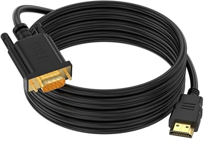 Jozzai Uni-Directional HDMI to VGA Cable, 3.3 FT, Uni-Directional Computer HDMI to Monitor VGA, Compatible for Computer, Desktop, Laptop, Monitor, Projector, HDTV, Roku, Xbox (1 Pack)